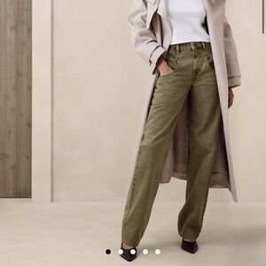 Banana Republic Relaxed Straight Fit Jean in Olive Green